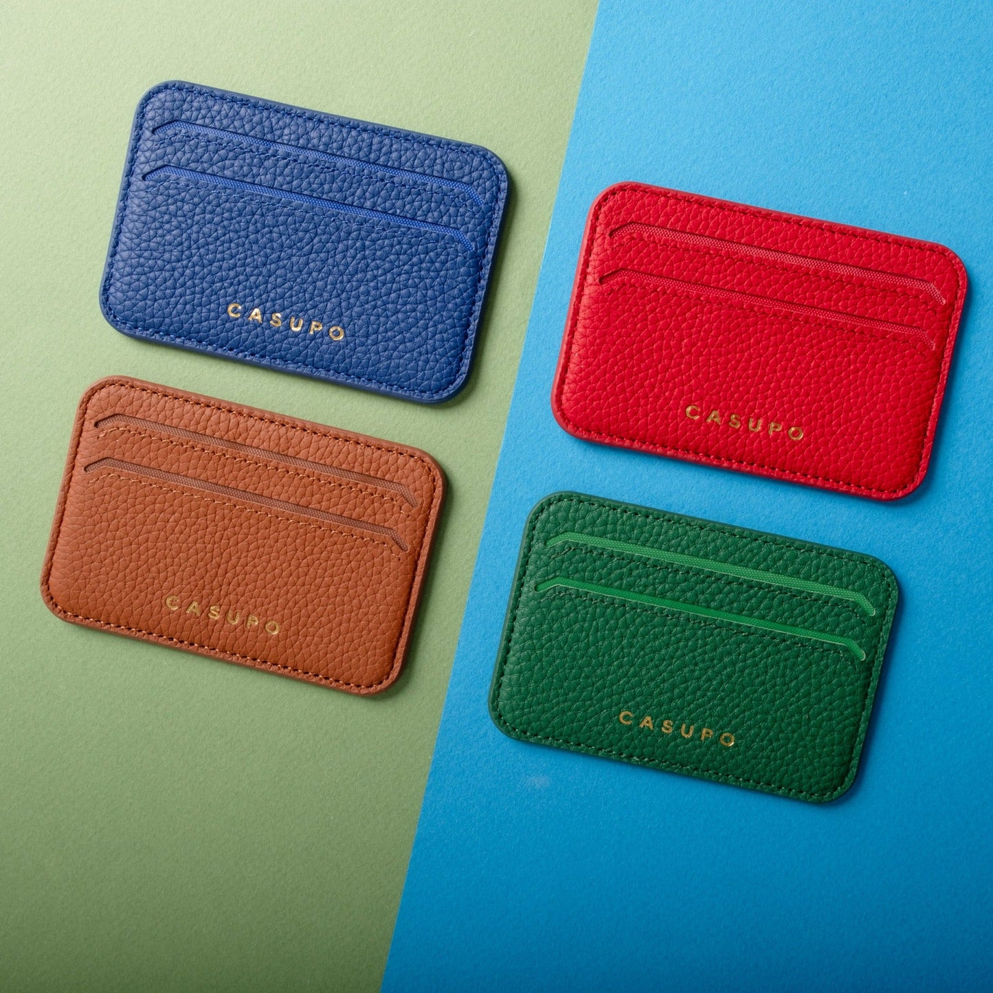 Cartera de cuero MagSafe con RFID - Roja