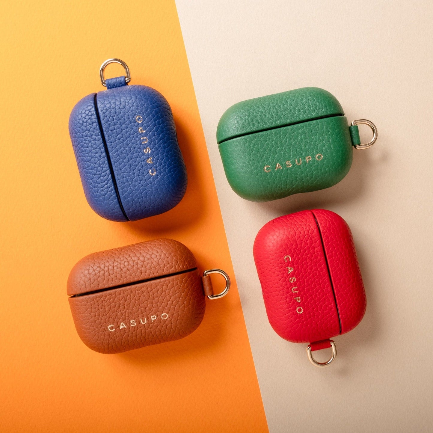 Funda de cuero para Airpods - Color canela