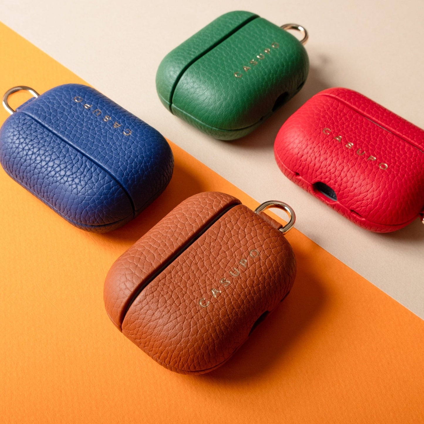 Funda de cuero para Airpods - Cobalto