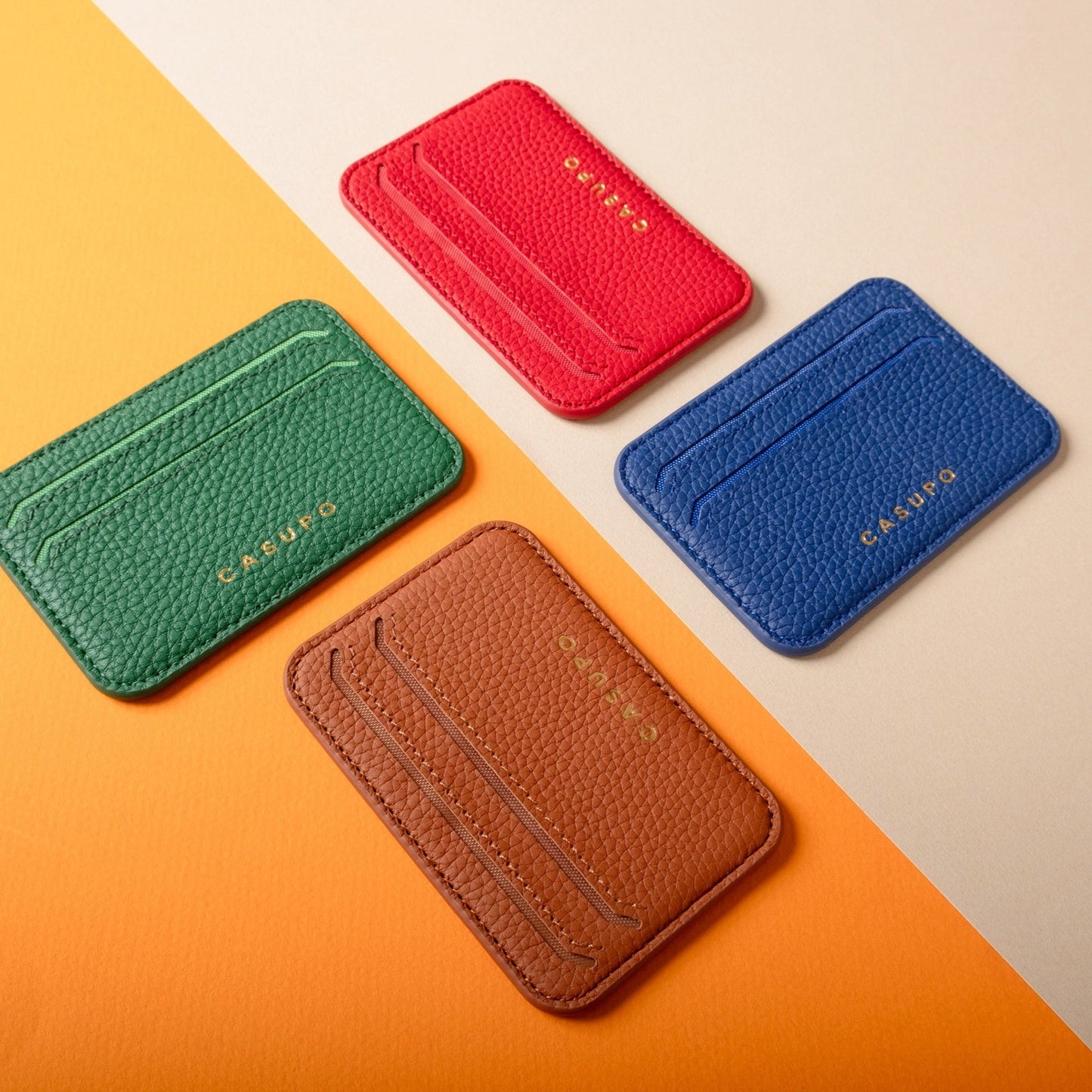 Cartera de cuero MagSafe con RFID - Roja