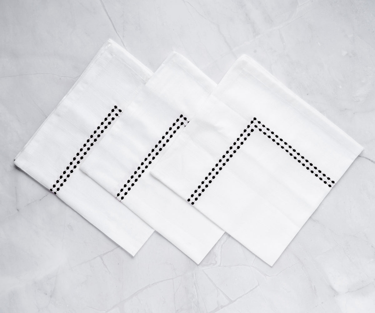 White Dinner Napkins - Pearl Napkins