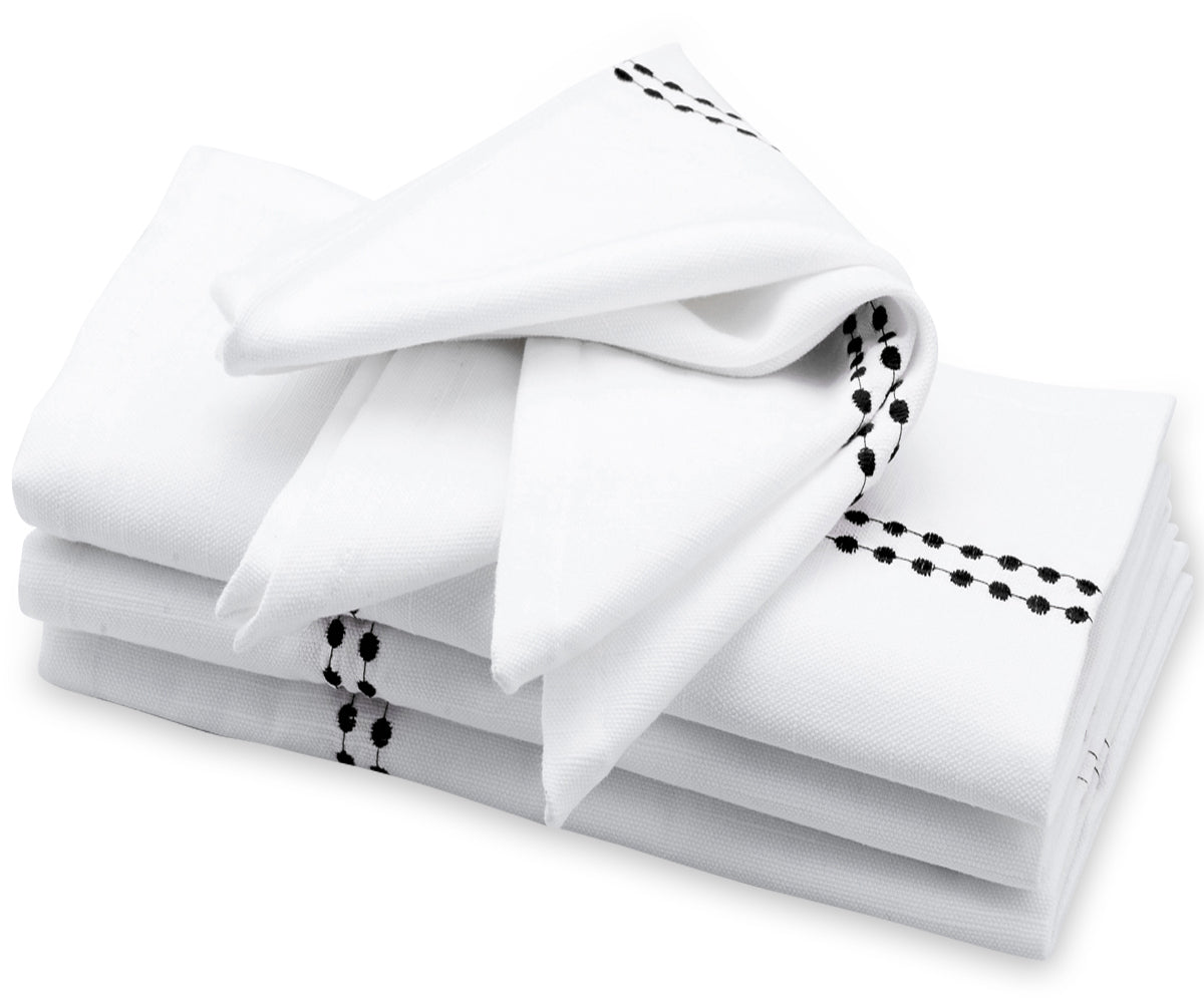 White Dinner Napkins - Pearl Napkins