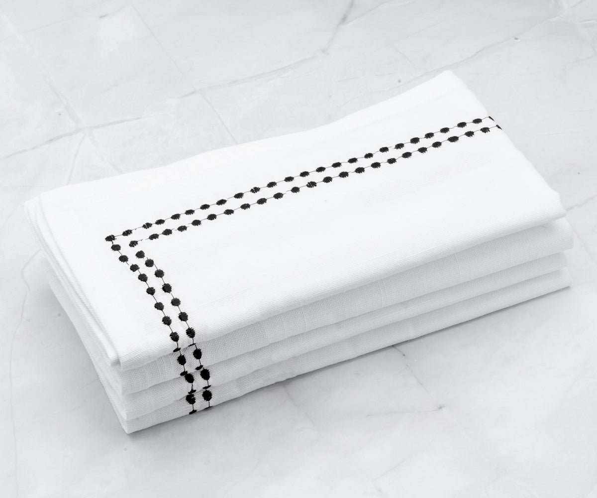 White Dinner Napkins - Pearl Napkins