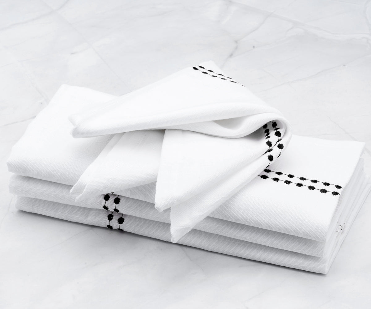 White Dinner Napkins - Pearl Napkins