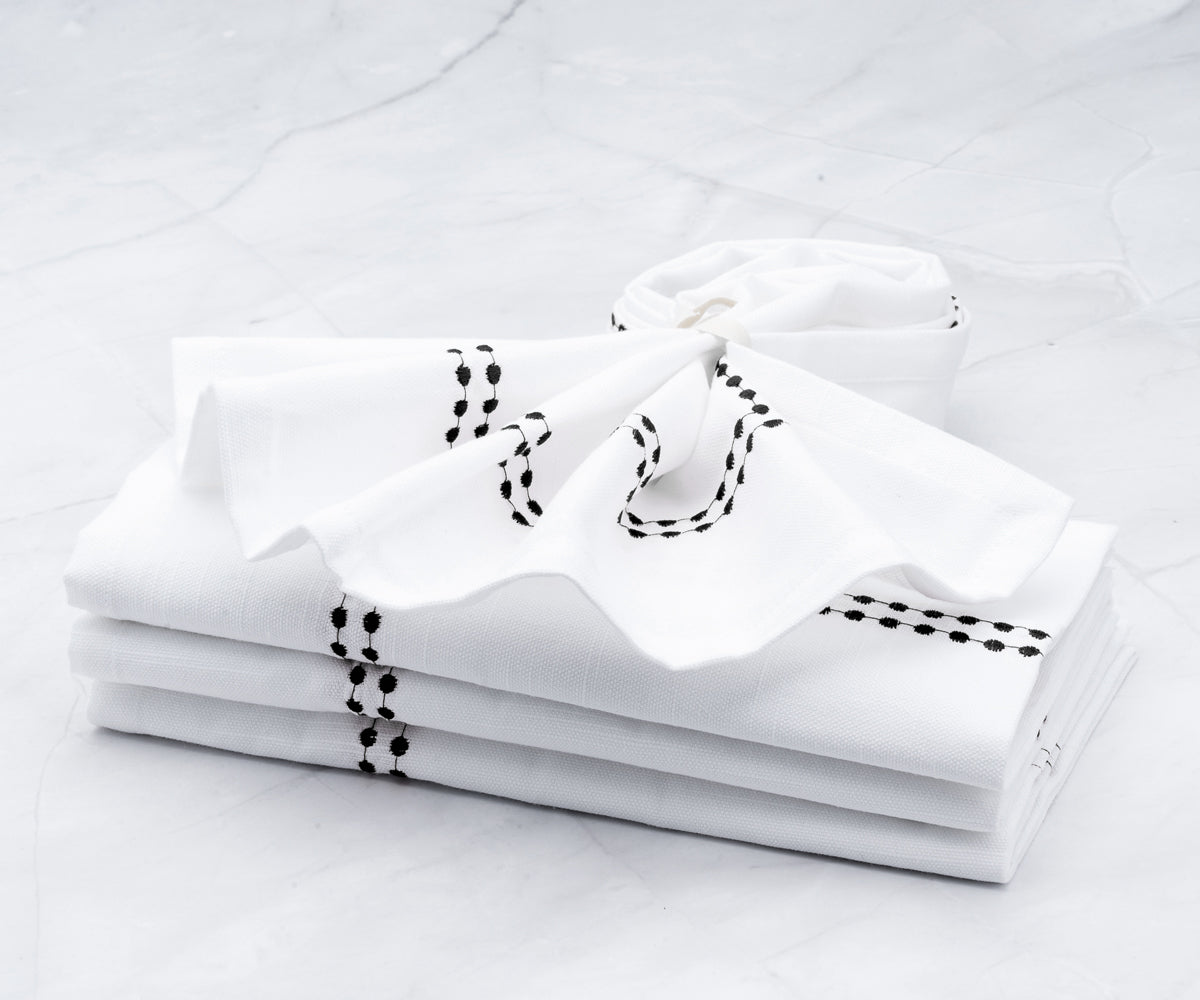 White Dinner Napkins - Pearl Napkins