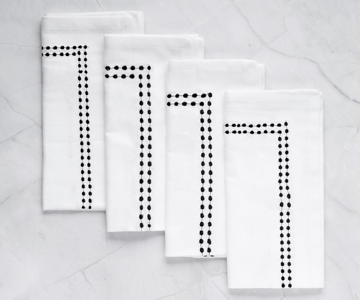 White Dinner Napkins - Pearl Napkins