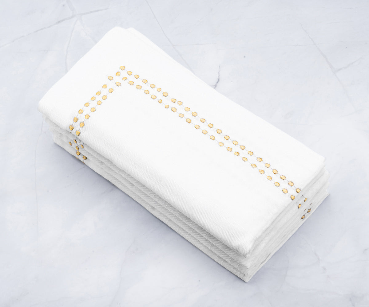 White Dinner Napkins - Pearl Napkins