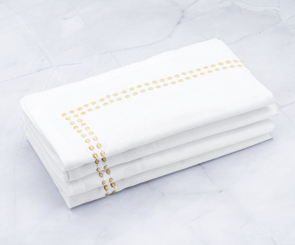 White Dinner Napkins - Pearl Napkins