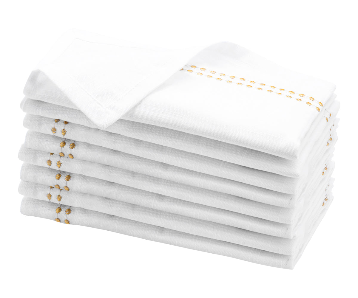 White Dinner Napkins - Pearl Napkins