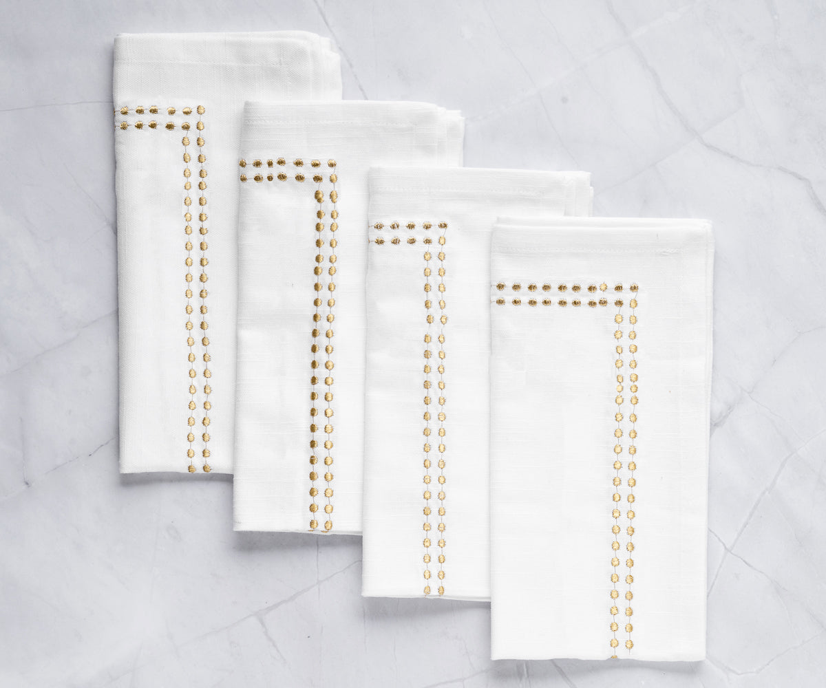 White Dinner Napkins - Pearl Napkins