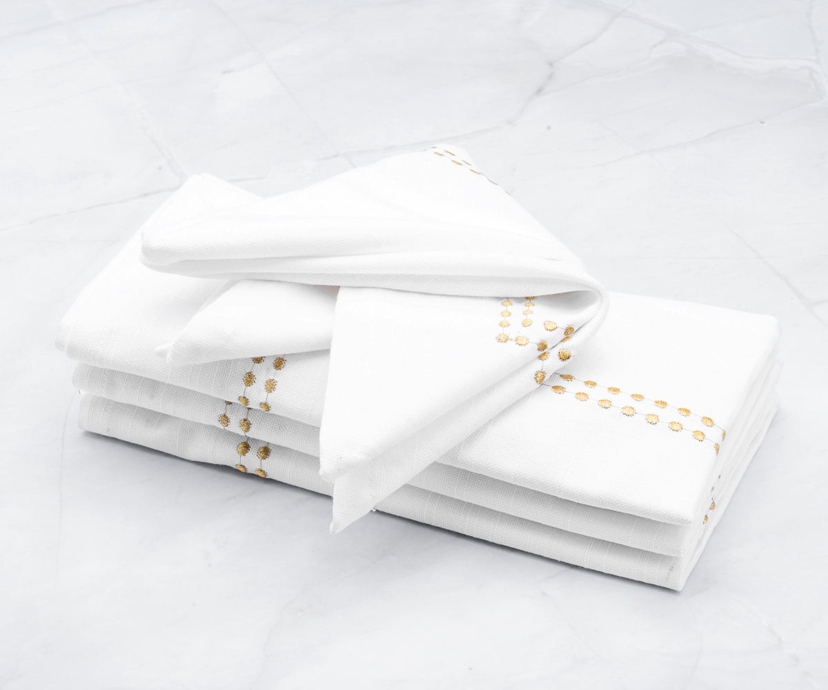 White Dinner Napkins - Pearl Napkins