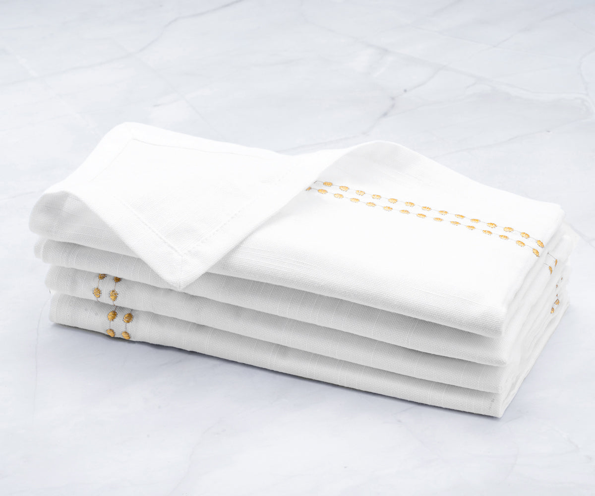 White Dinner Napkins - Pearl Napkins