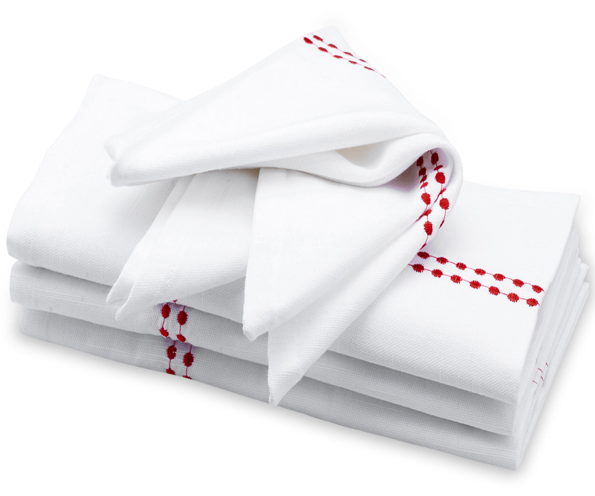 White Dinner Napkins - Pearl Napkins