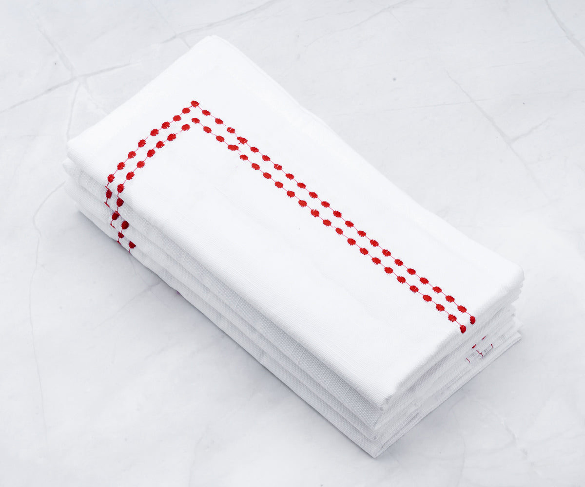 White Dinner Napkins - Pearl Napkins