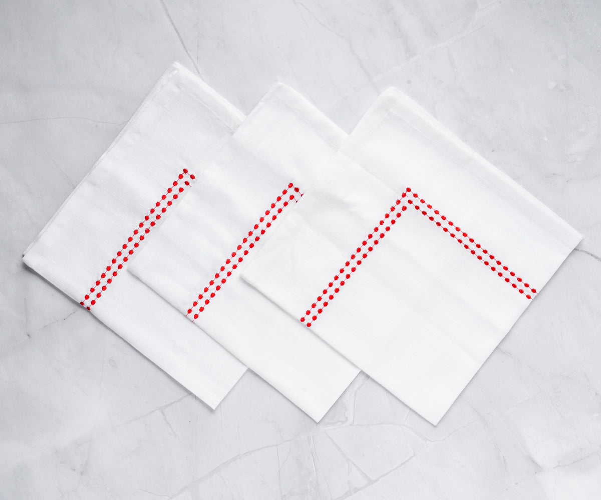 White Dinner Napkins - Pearl Napkins