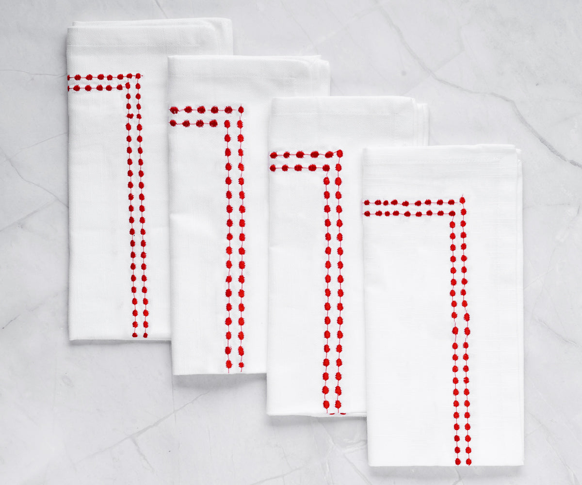 White Dinner Napkins - Pearl Napkins