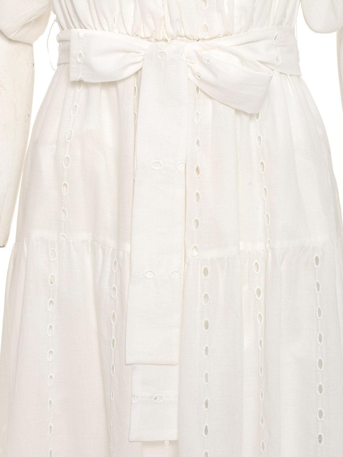 Embroidery Long Dress - off-white