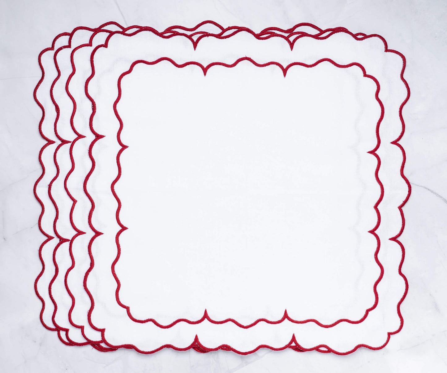 Servilletas festoneadas - Servilletas de tela para bodas