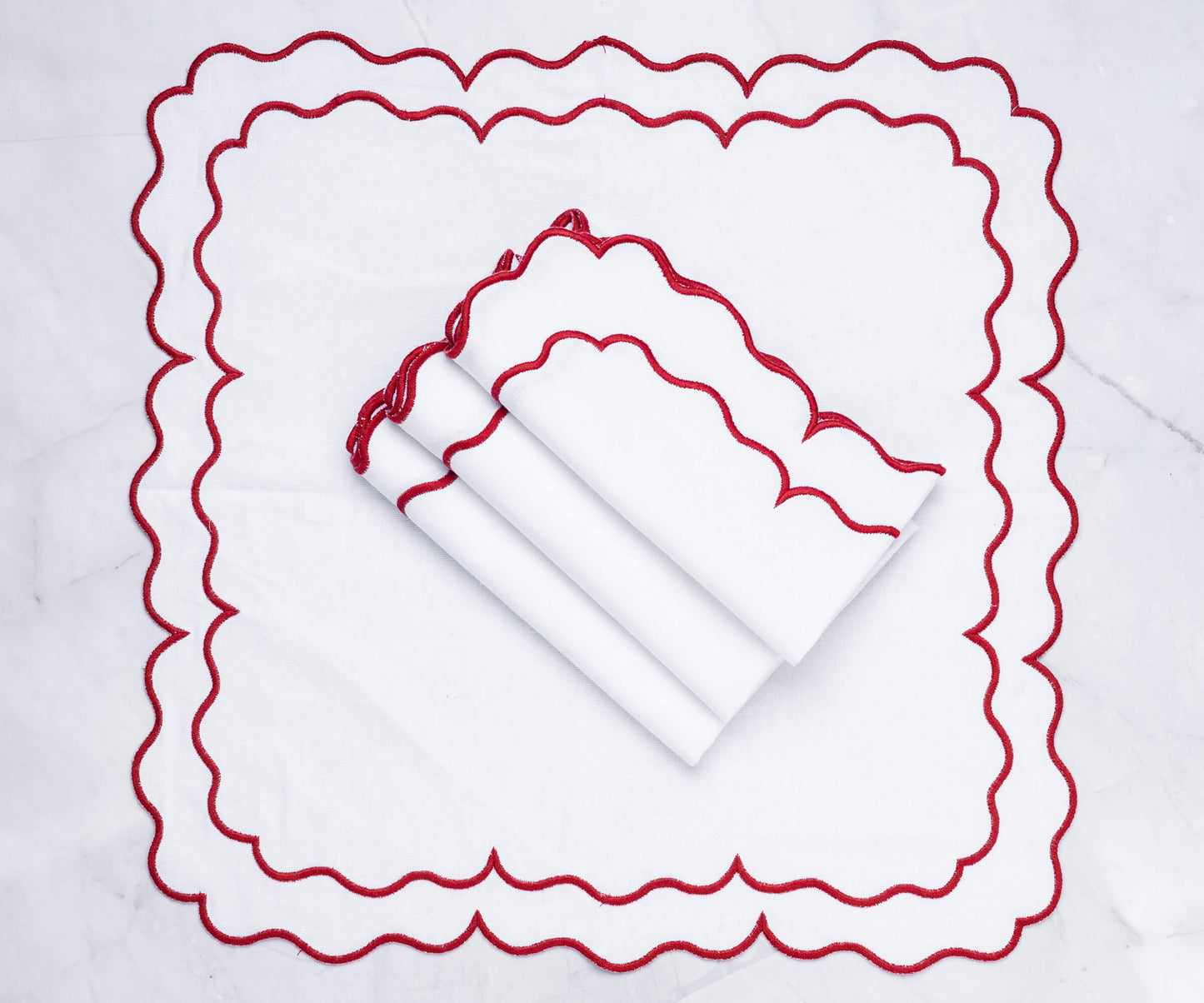 Servilletas festoneadas - Servilletas de tela para bodas