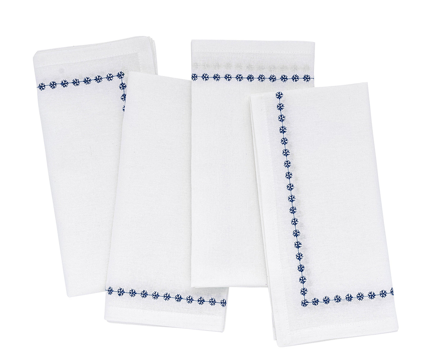 Navy Blue Snowflake Dinner Napkins