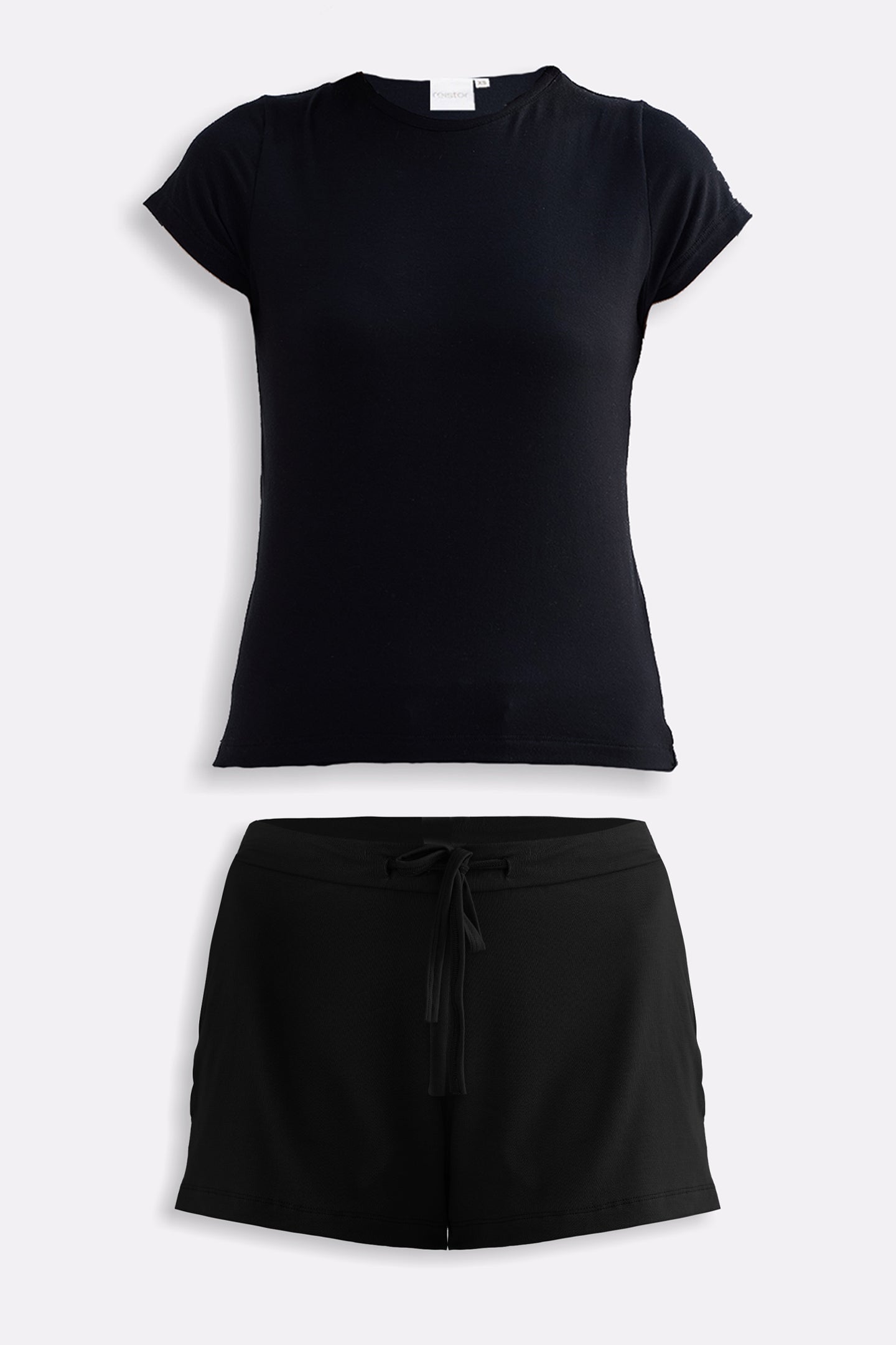 Conjunto de camiseta de manga corta Essential en negro