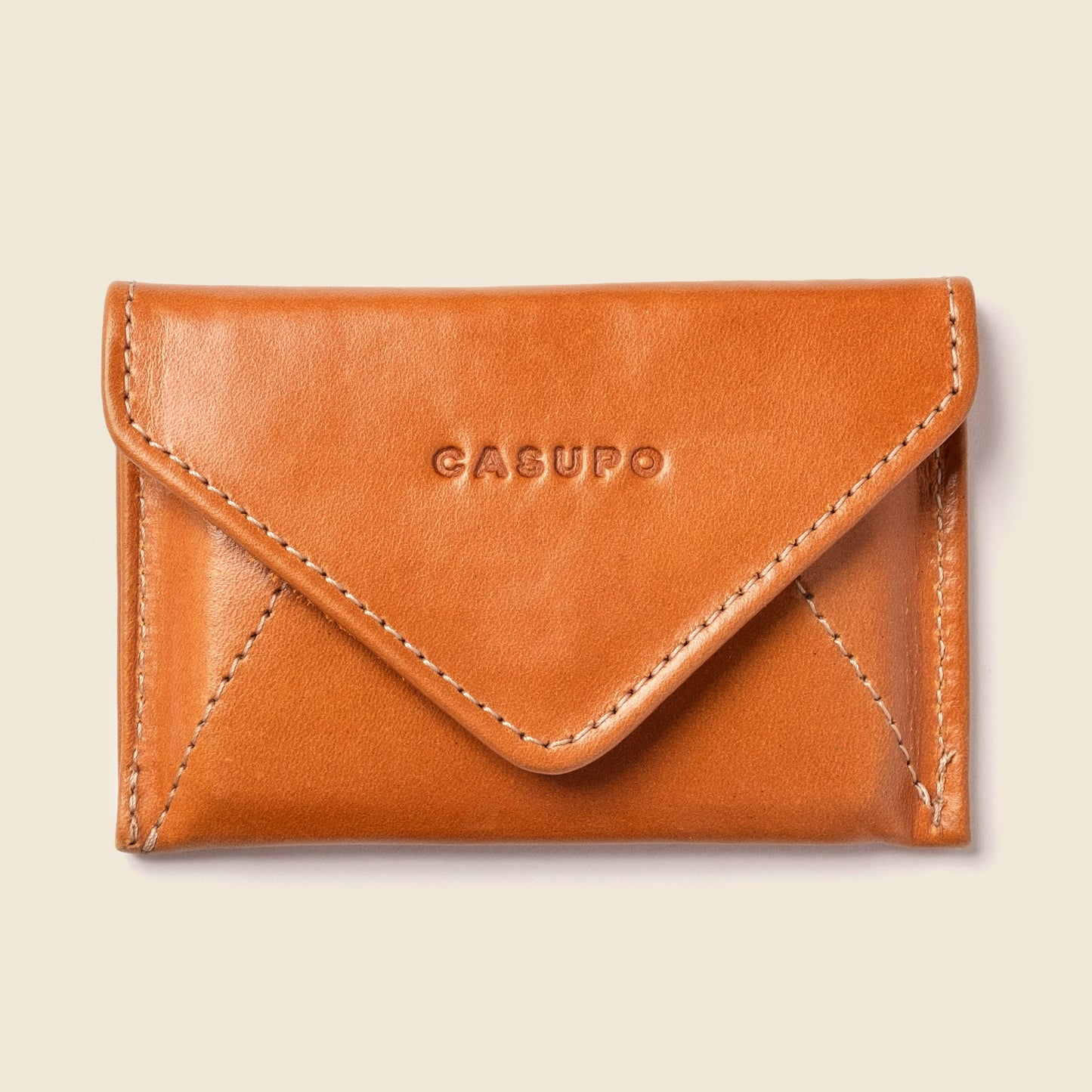 Mini cartera tipo sobre con protección RFID - Miel