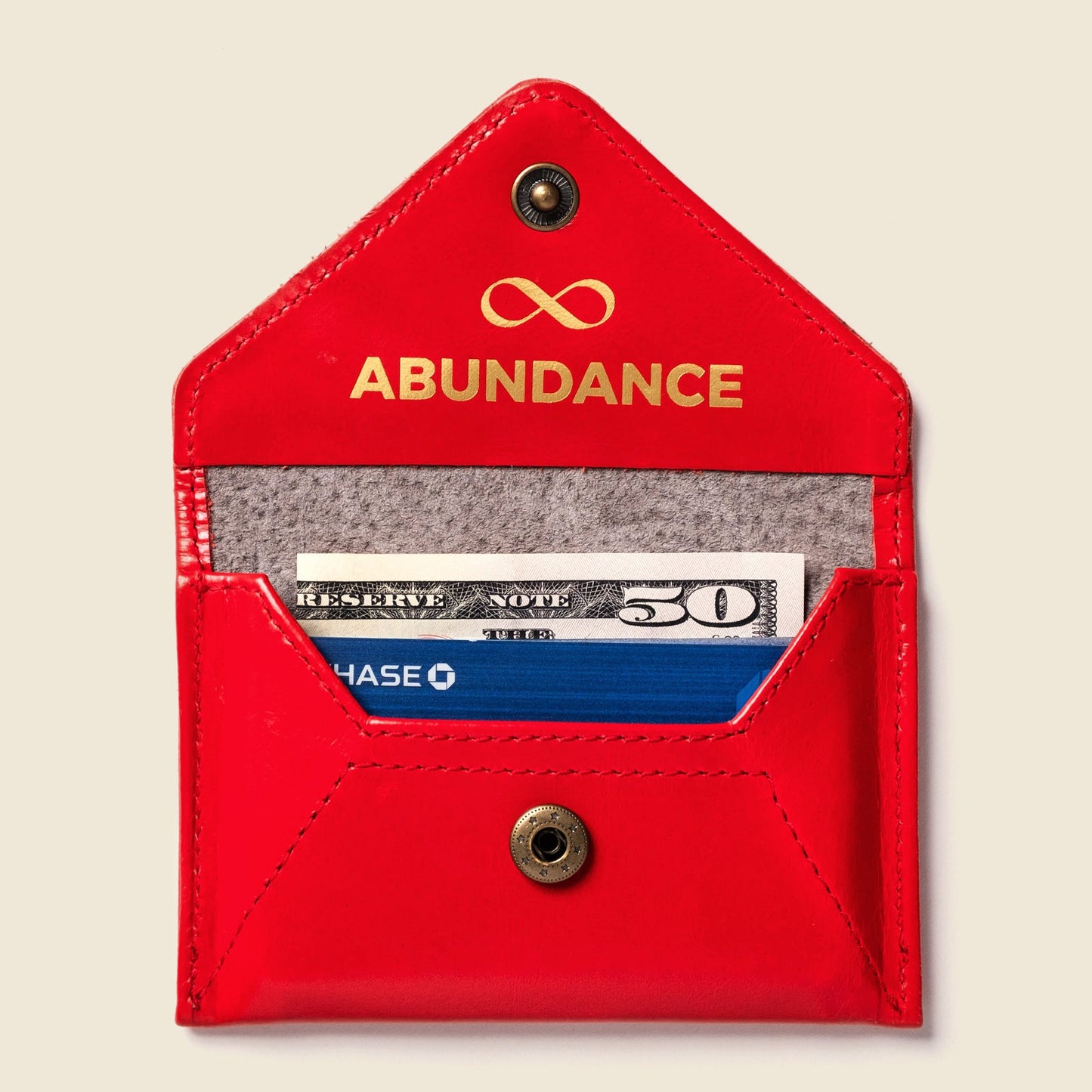 Mini cartera tipo sobre con protección RFID - Rojo fuego