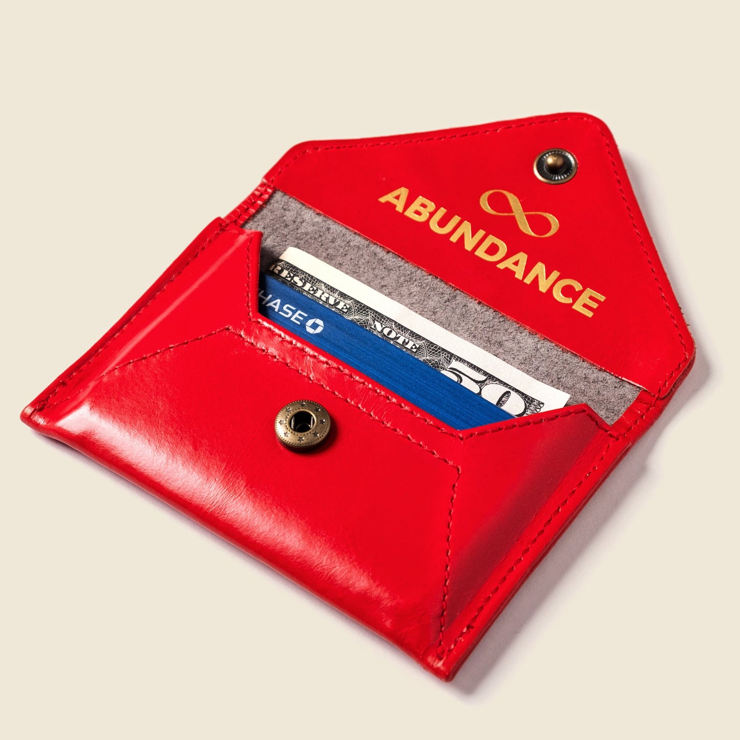 Mini cartera tipo sobre con protección RFID - Rojo fuego