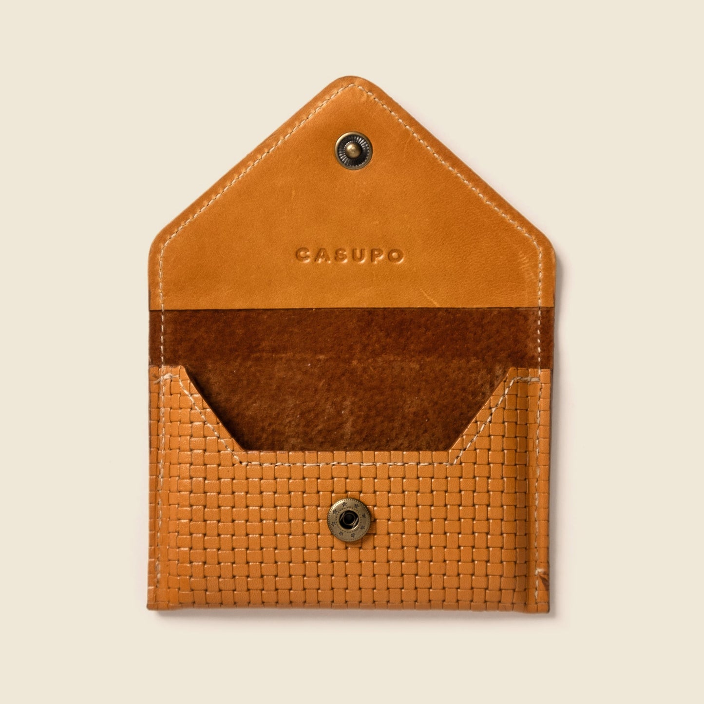 Mini cartera tipo sobre con protección RFID - Edición limitada color canela