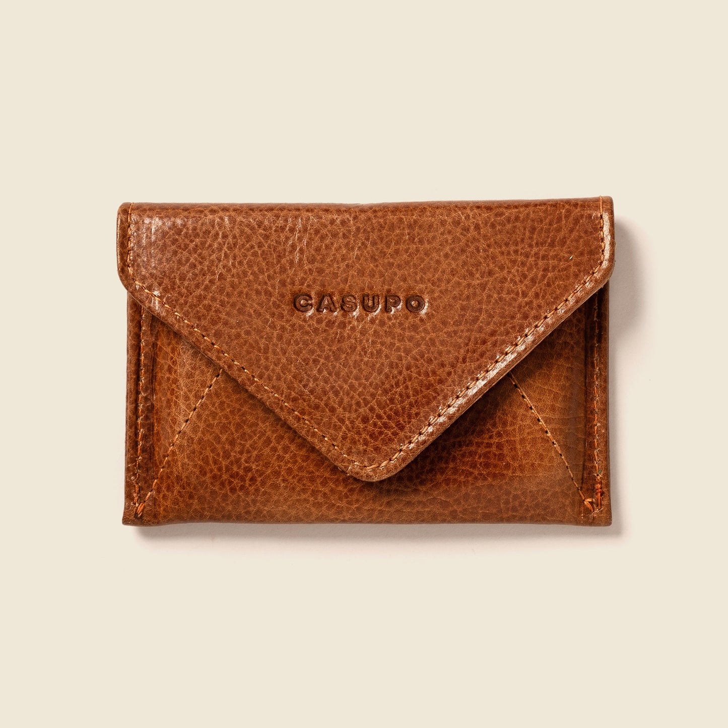 Mini cartera tipo sobre con protección RFID - Caramelo