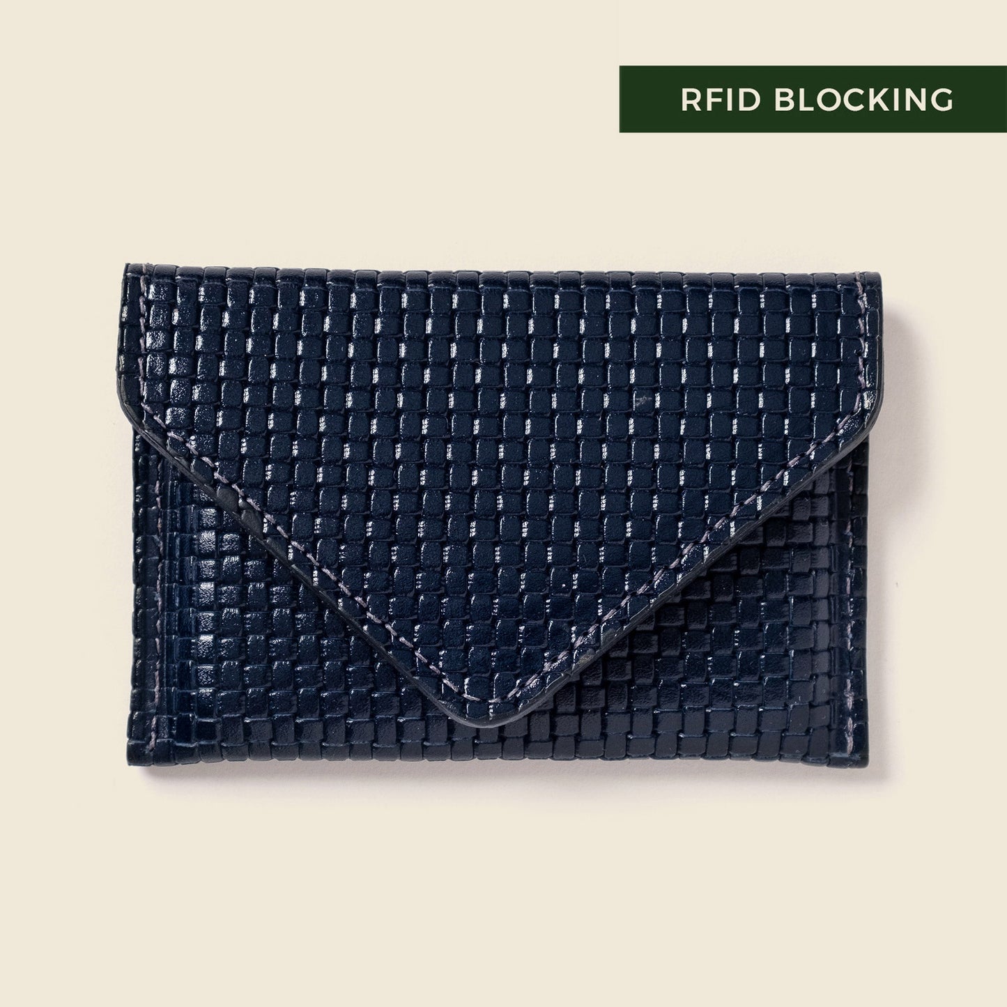 Mini cartera tipo sobre con protección RFID - Edición limitada azul marino