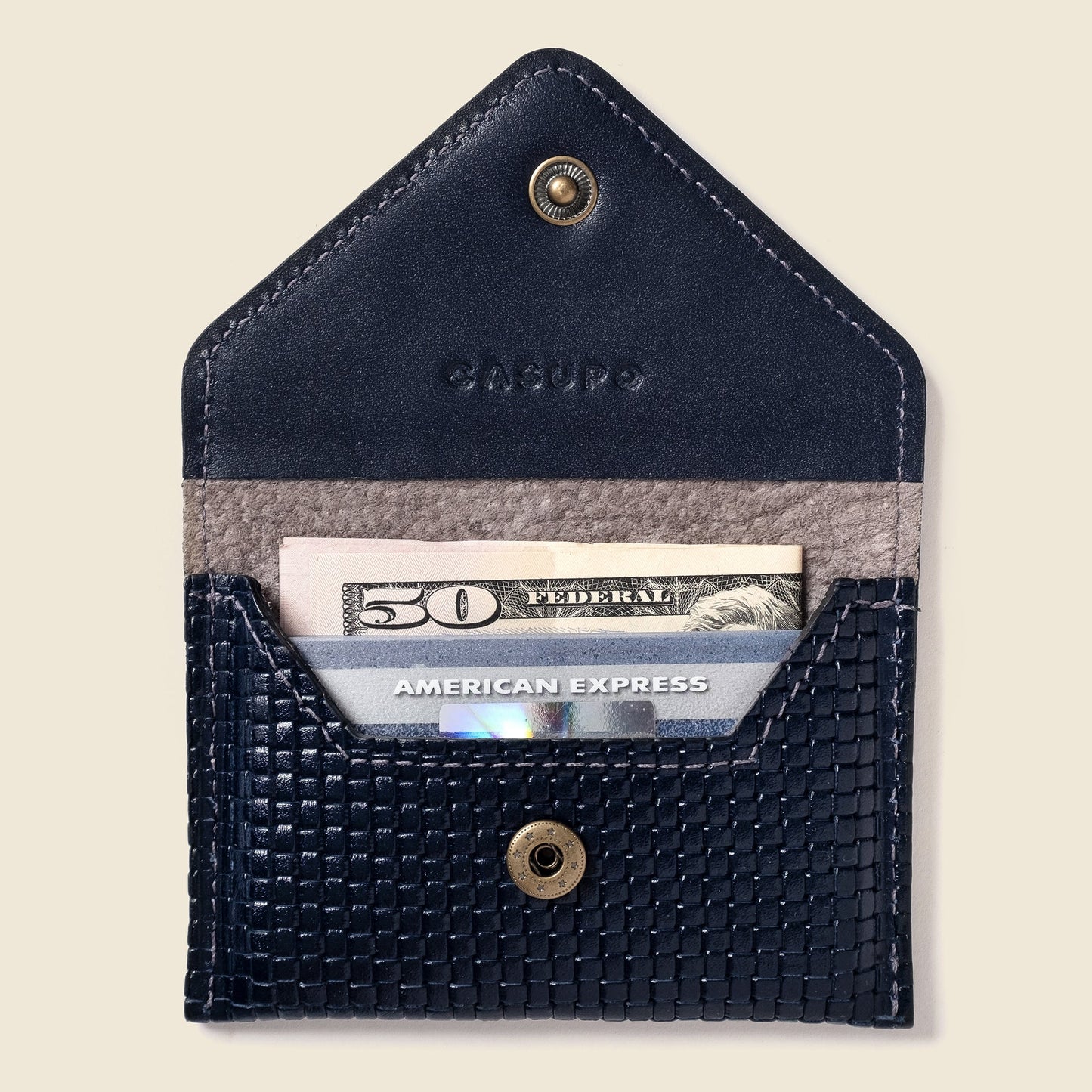 Mini cartera tipo sobre con protección RFID - Edición limitada azul marino