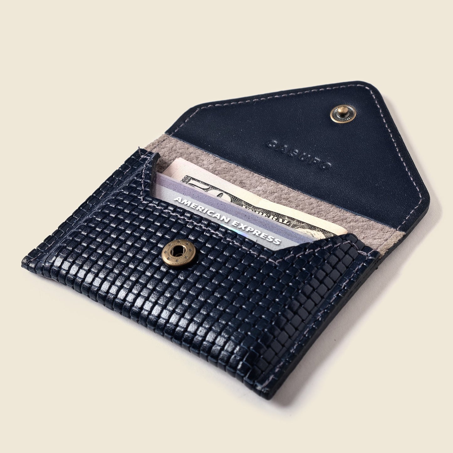 Mini cartera tipo sobre con protección RFID - Edición limitada azul marino