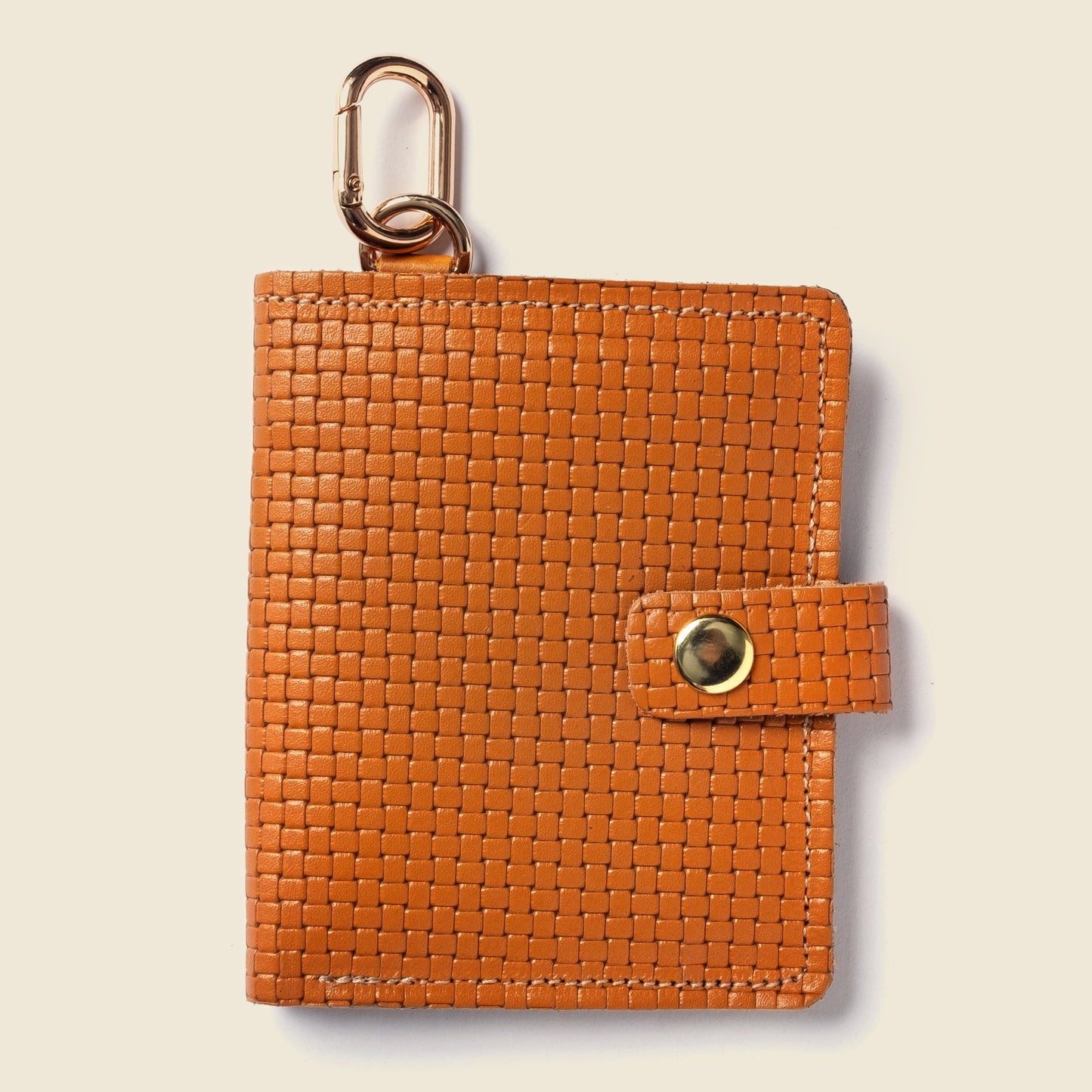 Cartera con broche y llavero - Edición limitada color canela