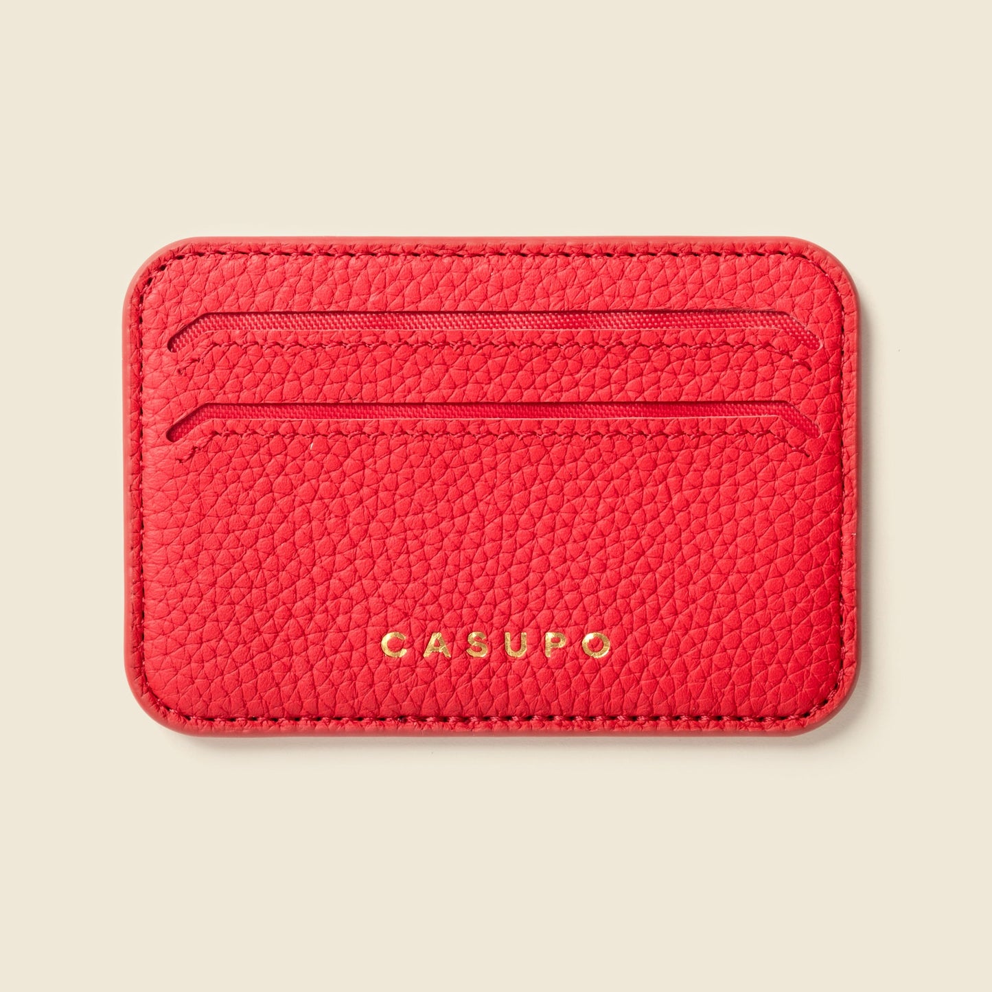 Cartera de cuero MagSafe con RFID - Roja