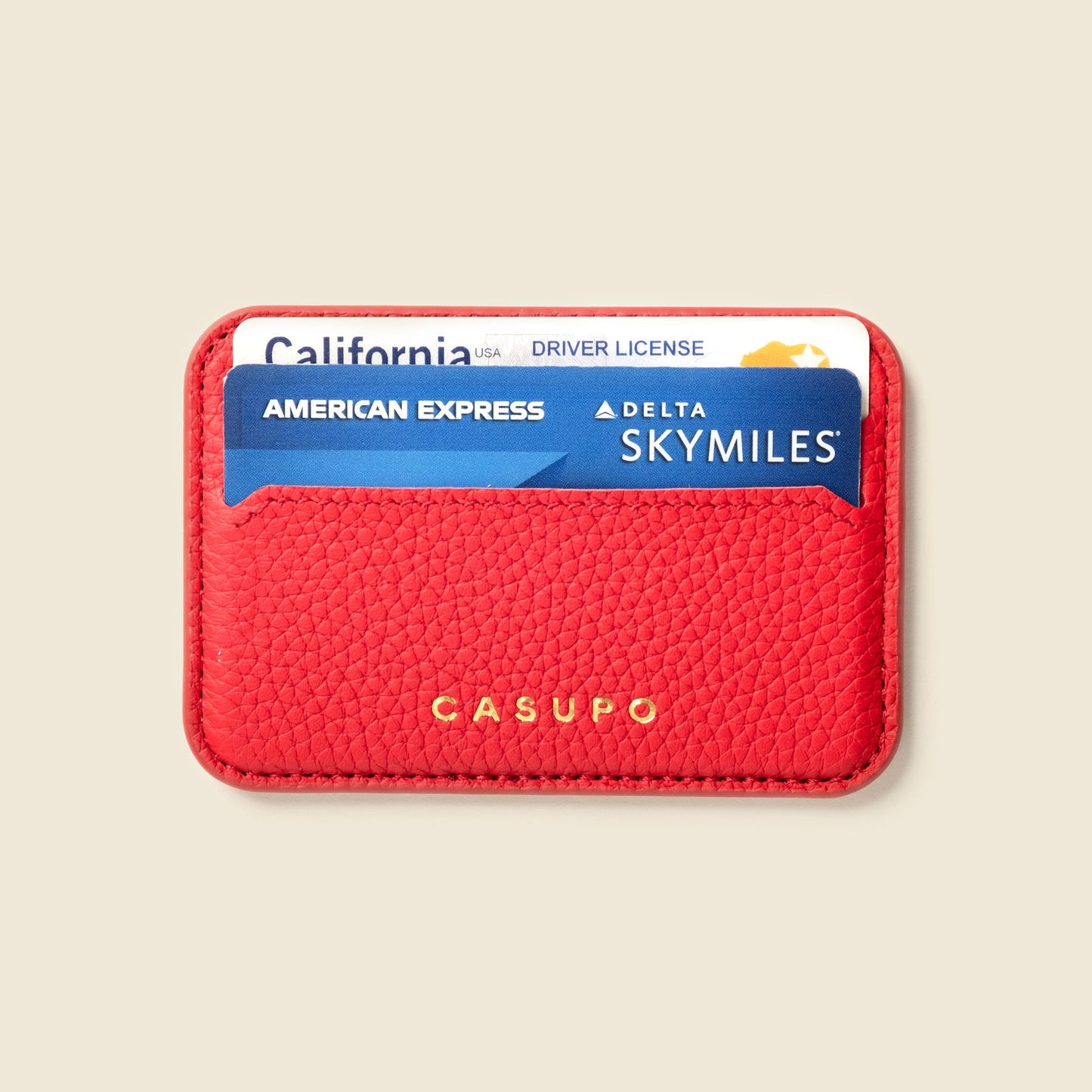 Cartera de cuero MagSafe con RFID - Roja