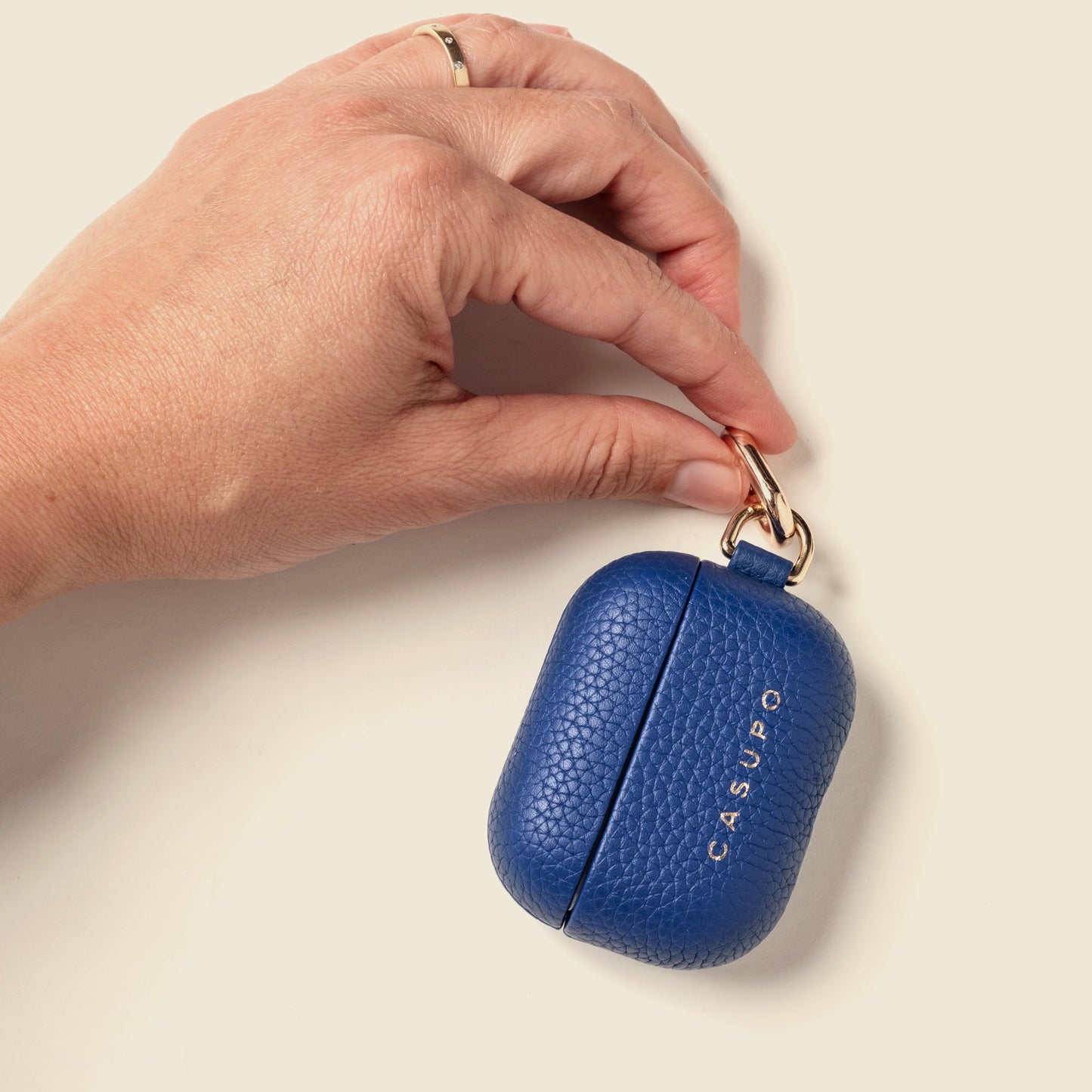 Funda de cuero para Airpods - Cobalto