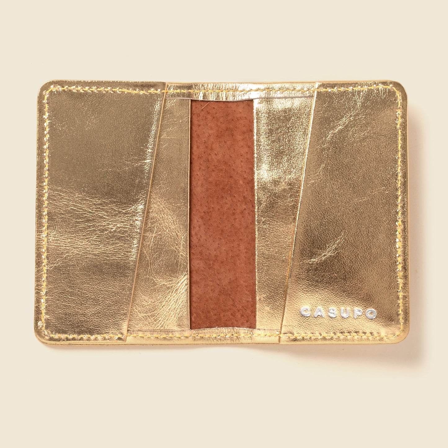 Bifold compacto con protección RFID - Dorado
