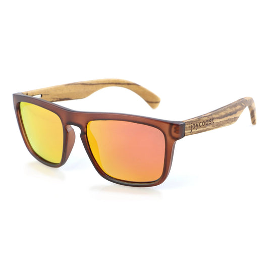 Flash Zebrawood Reflective Wooden Sunglasses | Joycoast