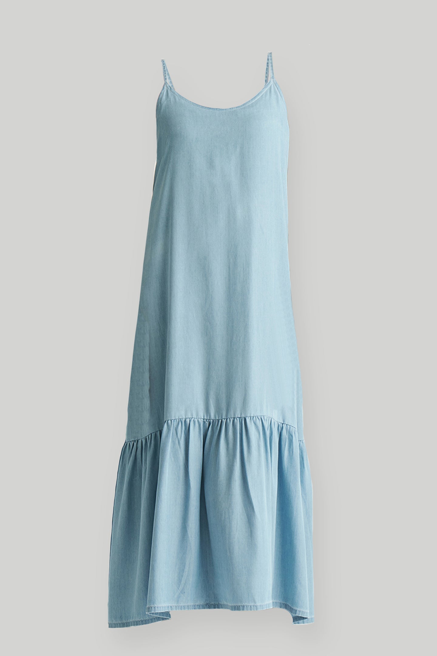 Maxivestido Fluido de Mezclilla Azul