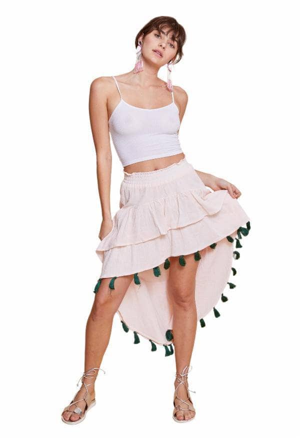 Angelie High Low Skirt Peach