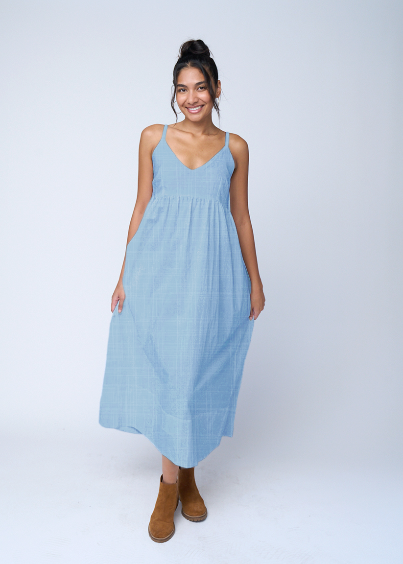 Vestido Hampton - Chambray lavado claro