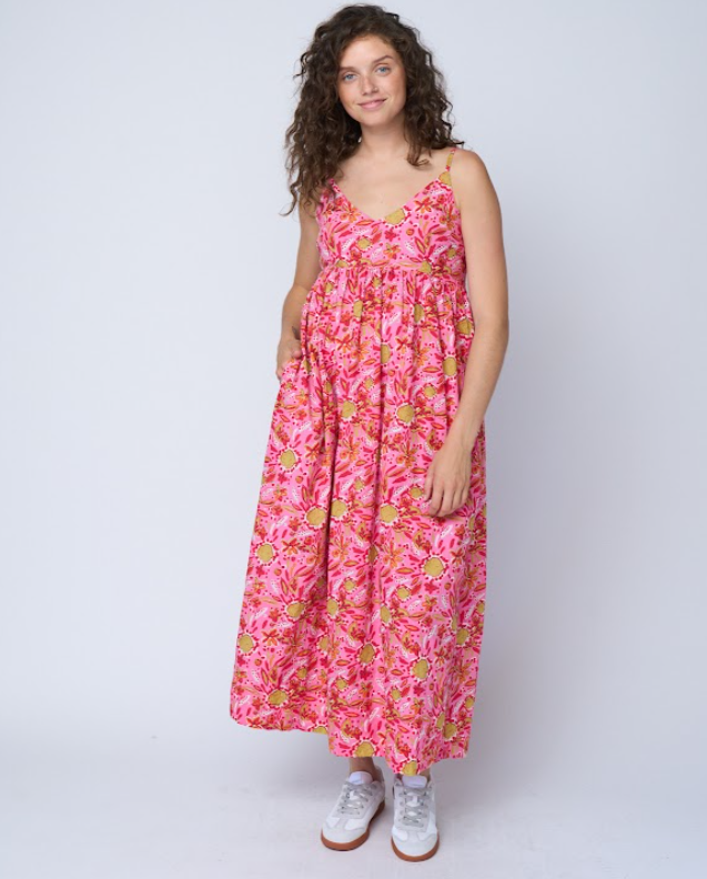 Vestido Hamptons - Mira Floral Rosa