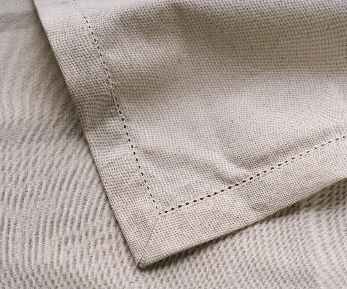 Natural Hemstitch Napkins - Cocktail Napkins 12 inch