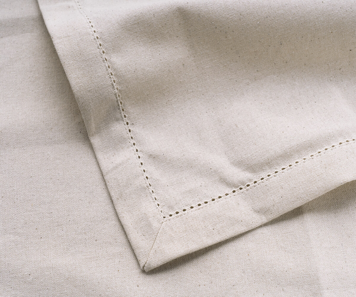Natural Hemstitch Napkins - Cocktail Napkins 12 inch