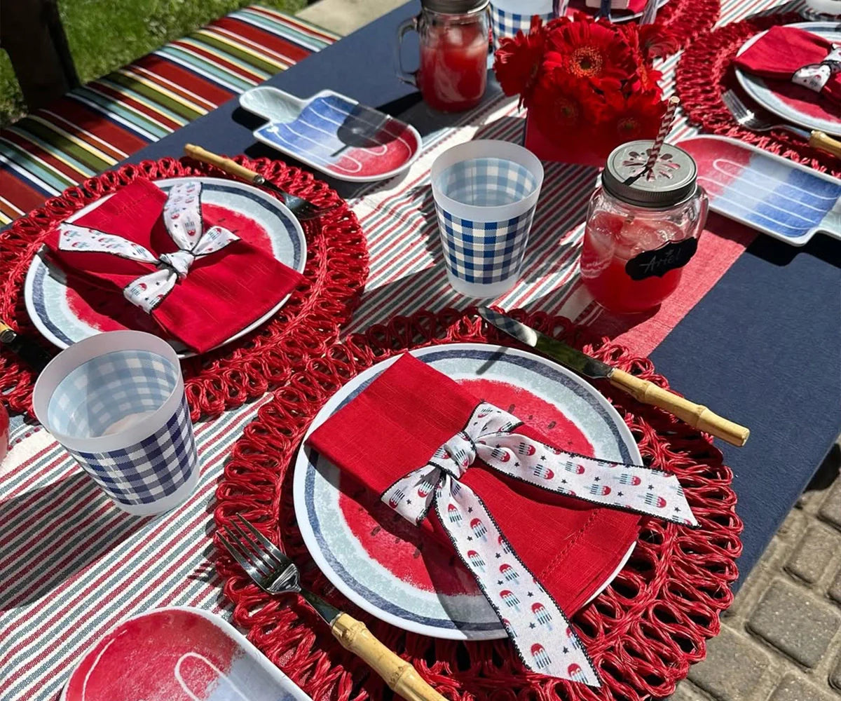 Servilletas de algodón para la cena - Servilletas de tela con dobladillo