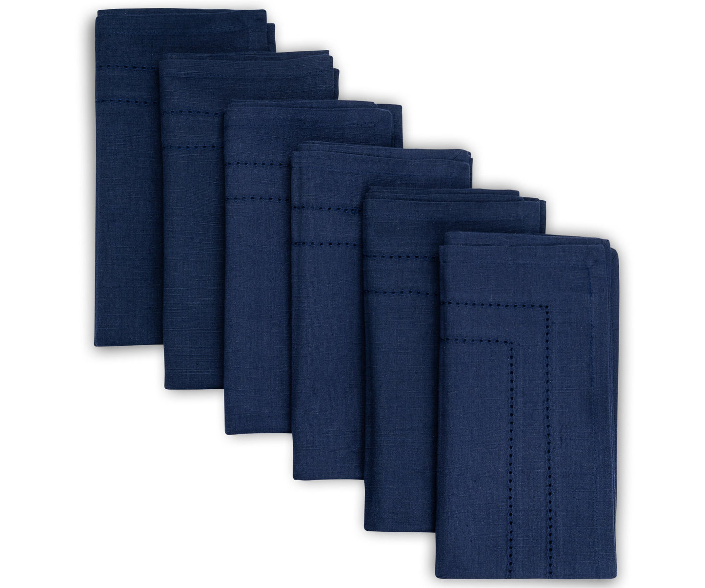 Navy Blue Double Hemstitch Napkins