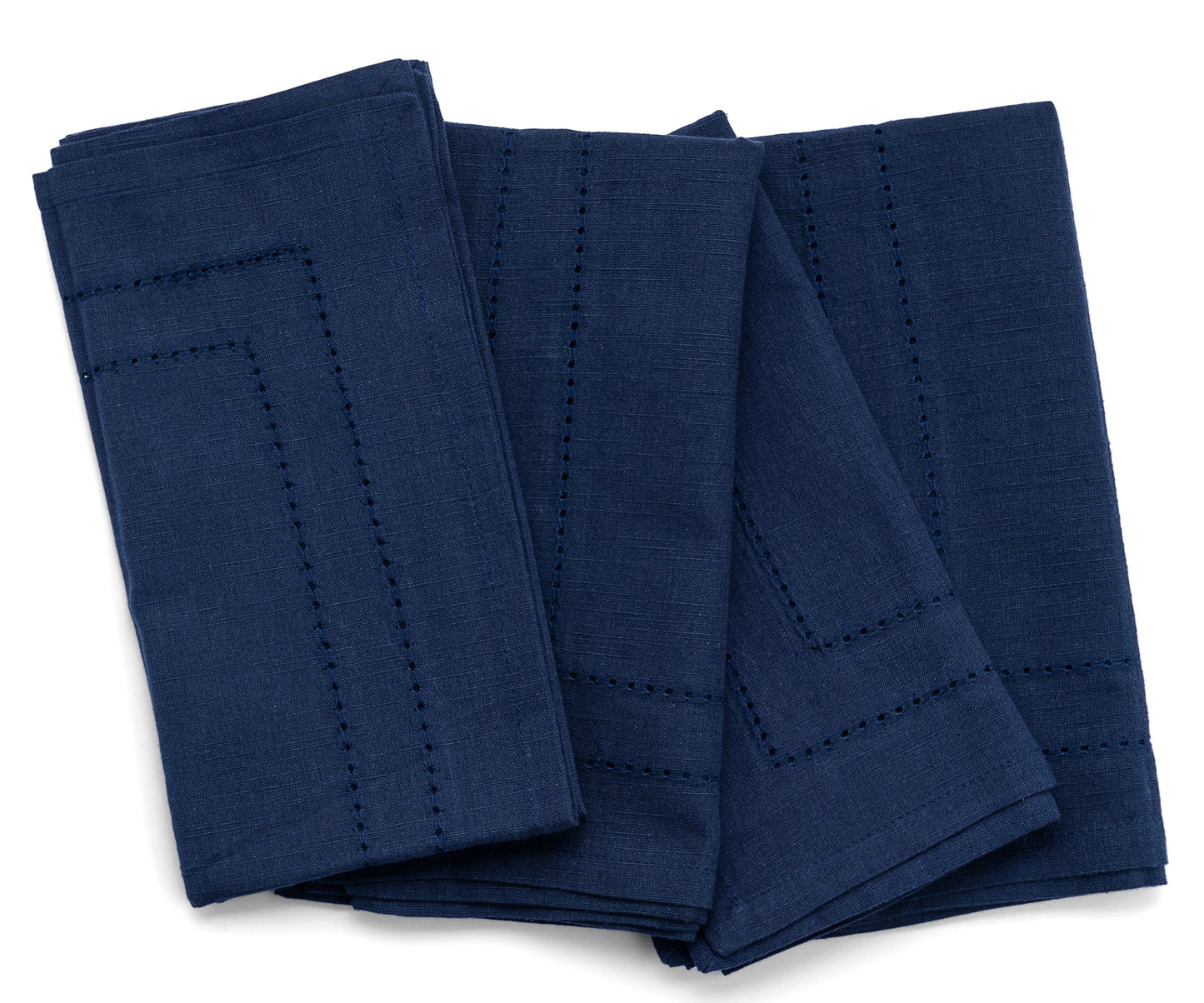 Navy Blue Double Hemstitch Napkins