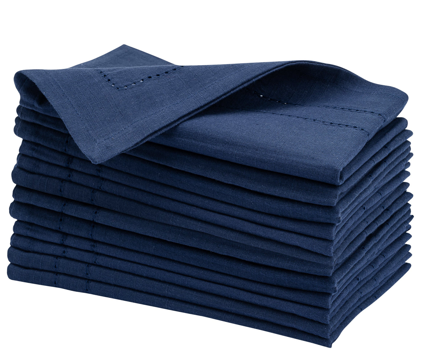 Navy Blue Double Hemstitch Napkins