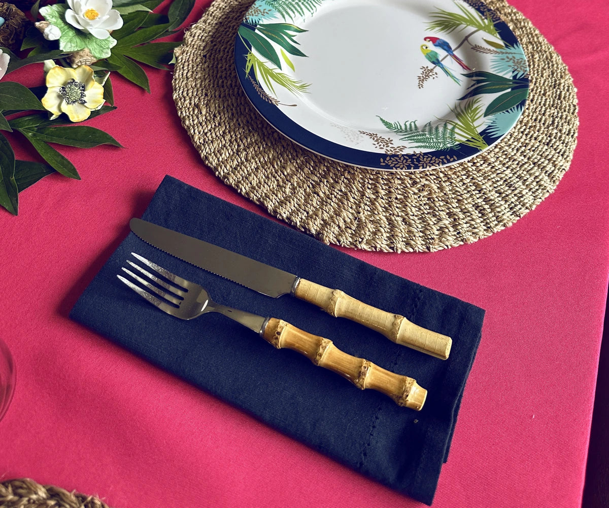 Servilletas de algodón para la cena - Servilletas de tela con dobladillo